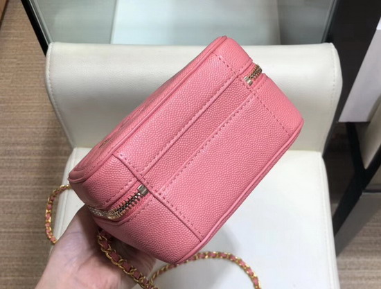 Chanel Vanity Case Grained Calfskin and Gold Tone Metal Pink AS0988