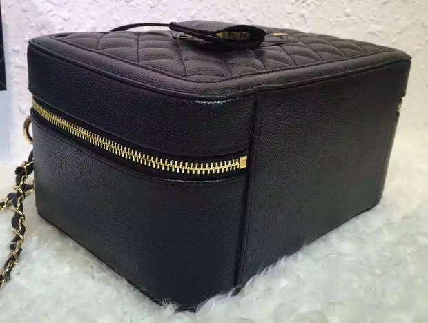 Chanel Vanity Case Grained Lambskin Black for Sale