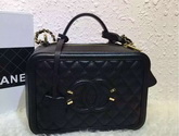 Chanel Vanity Case Grained Lambskin Black for Sale