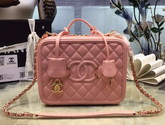 Chanel Vanity Case Grained Lambskin Pink for Sale