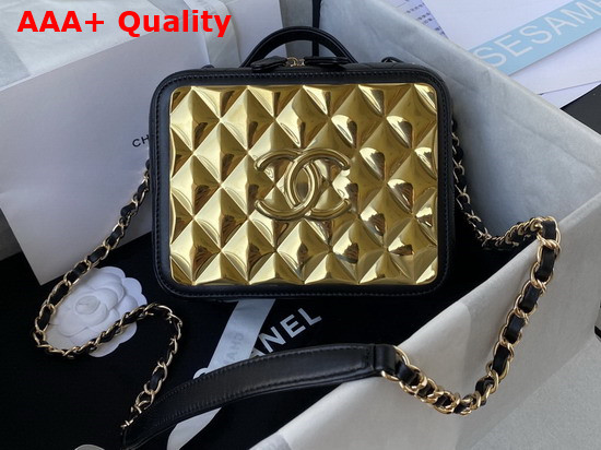 Chanel Vanity Case Lambskin Gold Metal Black Ref AS2900 Replica