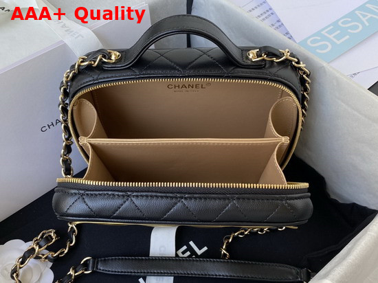 Chanel Vanity Case Lambskin Gold Metal Black Ref AS2900 Replica