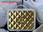 Chanel Vanity Case Lambskin Gold Metal White Ref AS2900 Replica