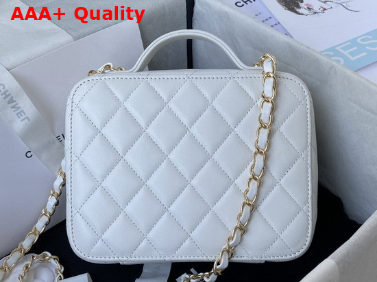 Chanel Vanity Case Lambskin Gold Metal White Ref AS2900 Replica