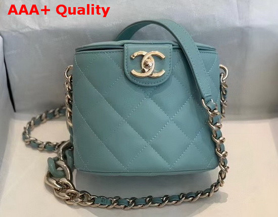 Chanel Vanity Case Lambskin Resin and Gold Tone Metal Light Blue AS1355 Replica