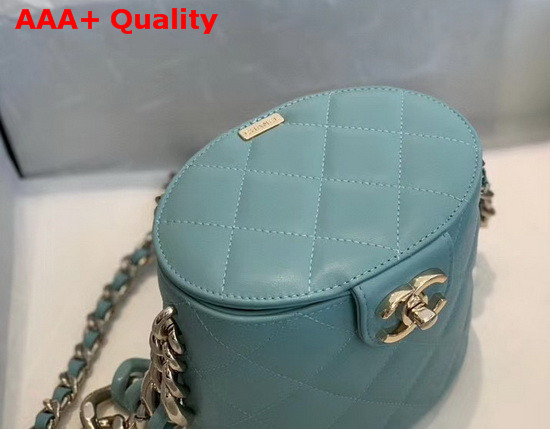 Chanel Vanity Case Lambskin Resin and Gold Tone Metal Light Blue AS1355 Replica