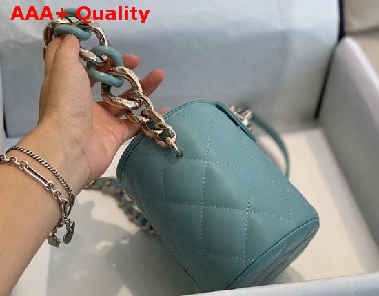 Chanel Vanity Case Lambskin Resin and Gold Tone Metal Light Blue AS1355 Replica