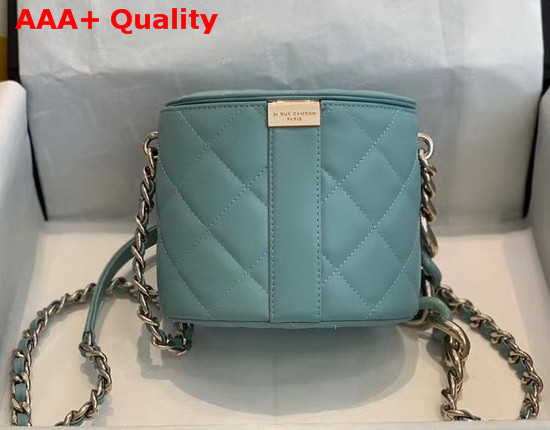 Chanel Vanity Case Lambskin Resin and Gold Tone Metal Light Blue AS1355 Replica