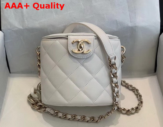 Chanel Vanity Case Lambskin Resin and Gold Tone Metal White AS1355 Replica