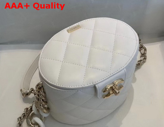 Chanel Vanity Case Lambskin Resin and Gold Tone Metal White AS1355 Replica