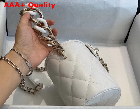 Chanel Vanity Case Lambskin Resin and Gold Tone Metal White AS1355 Replica