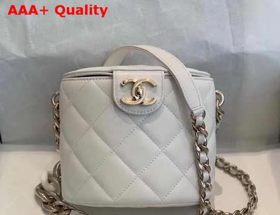 Chanel Vanity Case Lambskin Resin and Gold Tone Metal White AS1355 Replica