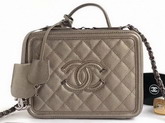 Chanel Vanity Case in Antique Silver Grained Metallic Lambskin