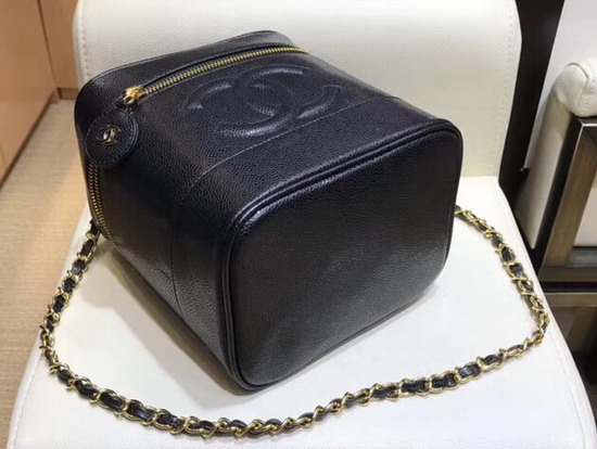 Chanel Vanity Case in Black Grained Calfskin