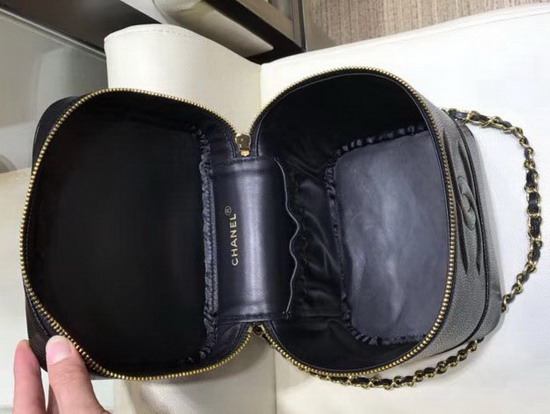 Chanel Vanity Case in Black Grained Calfskin