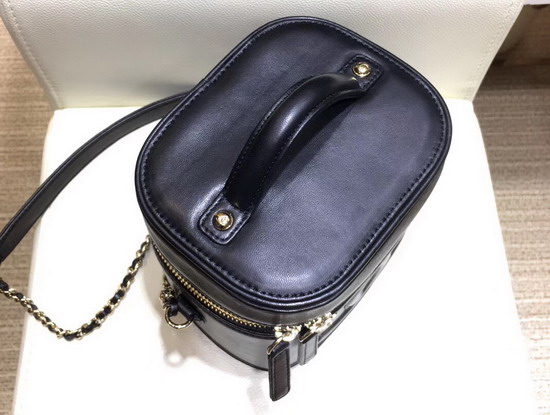 Chanel Vanity Case in Black Lambskin AS0323