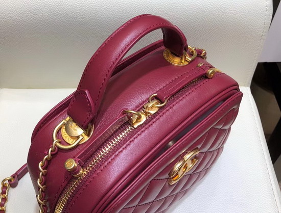 Chanel Vanity Case in Burgundy Calfskin A57905