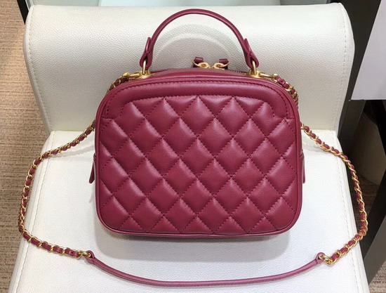 Chanel Vanity Case in Burgundy Calfskin A57905