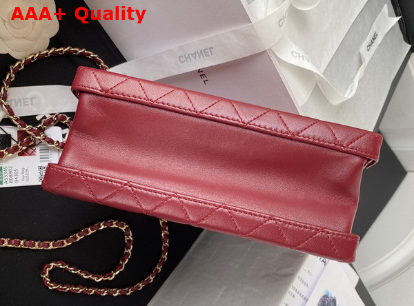 Chanel Vanity Case in Burgundy Calfskin Gold Tone Metal AS3345 Replica