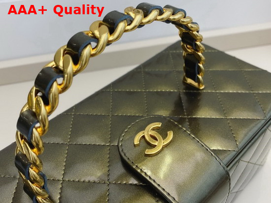 Chanel Vanity Case in Dark Green Patent Leather Replica