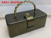 Chanel Vanity Case in Dark Green Patent Leather Replica