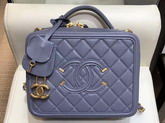 Chanel Vanity Case in Grey Grained Calfskin