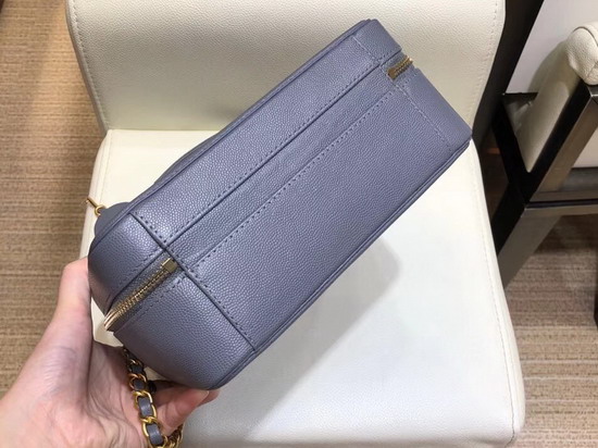 Chanel Vanity Case in Grey Grained Calfskin