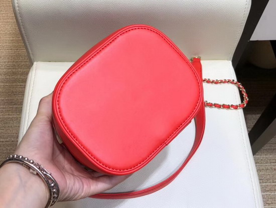 Chanel Vanity Case in Orange Lambskin AS0323