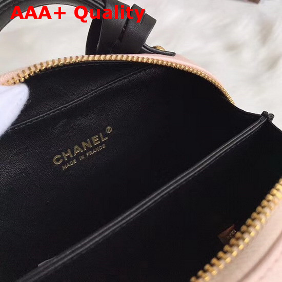 Chanel Vanity Case in Pink Grained Calfskin Gold Tone Metal Replica