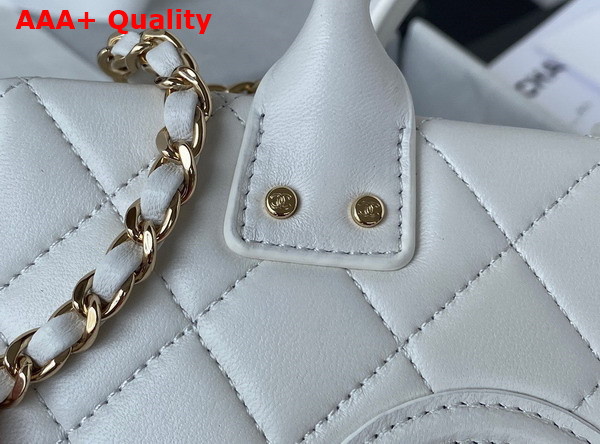 Chanel Vanity Case in White Calfskin Gold Tone Metal AS3345 Replica