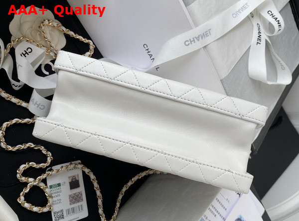 Chanel Vanity Case in White Calfskin Gold Tone Metal AS3345 Replica