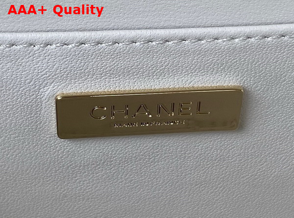 Chanel Vanity Case in White Calfskin Gold Tone Metal AS3345 Replica