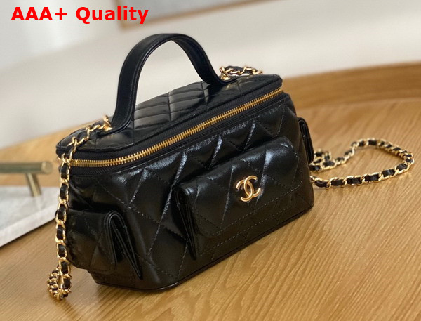 Chanel Vanity with Chain Lambskin Black Ref AP3017 Replica