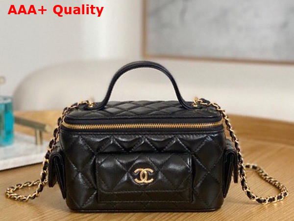 Chanel Vanity with Chain Lambskin Black Ref AP3017 Replica