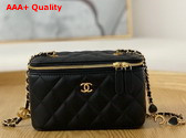 Chanel Vanity with Chain Lambskin Resin Gold Tone Metal Black Replica