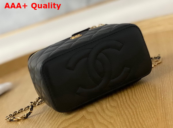 Chanel Vanity with Chain Lambskin Resin Gold Tone Metal Black Replica