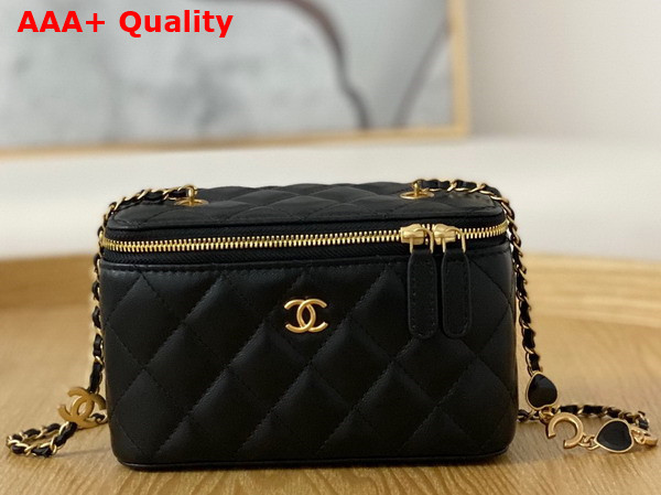 Chanel Vanity with Chain Lambskin Resin Gold Tone Metal Black Replica