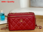 Chanel Vanity with Chain Lambskin Resin Gold Tone Metal Red Replica