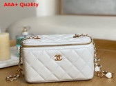 Chanel Vanity with Chain Lambskin Resin Gold Tone Metal White Replica