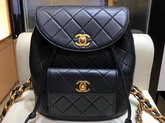 Chanel Vintage Duma Backpack in Black Quilted Lambskin