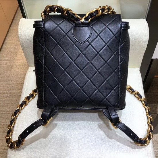 Chanel Vintage Duma Backpack in Black Quilted Lambskin