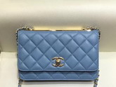 Chanel WOC Baby Blue Quilted Lambskin