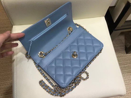 Chanel WOC Baby Blue Quilted Lambskin