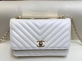 Chanel WOC White Chevron Lambskin