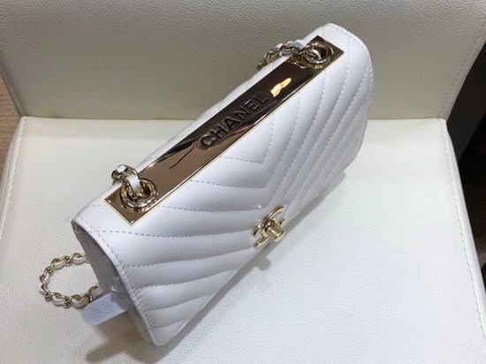 Chanel WOC White Chevron Lambskin