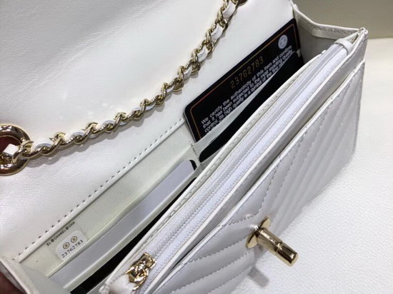 Chanel WOC White Chevron Lambskin