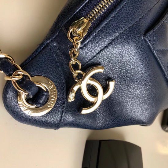 Chanel Waist Bag Blue Crumpled Lambskin