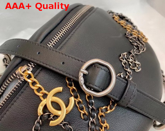 Chanel Waist Bag Calfskin Gold Tone Silver Tone and Ruthenium Finish Metal Black AS1783 Replica