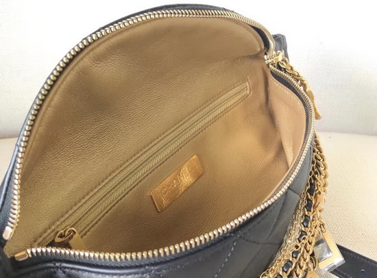 Chanel Waist Bag Lambskin Gold Tone and Silver Tone Metal Black AS0775