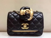 Chanel Waist Bag Lambskin Metallic Calfskin Dark Gold and Black For Sale